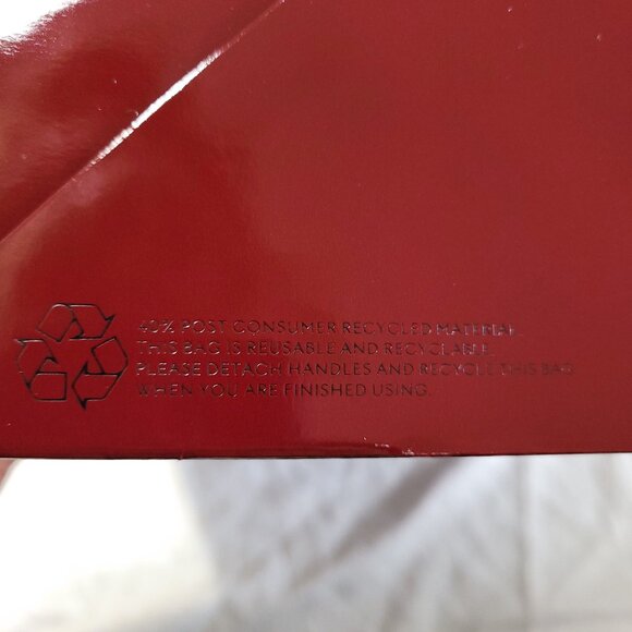 Gucci Red Glossy Gift Bag Reusable Shopping Logo Spell Out Empty 13.75 x 10 in - Picture 11 of 16